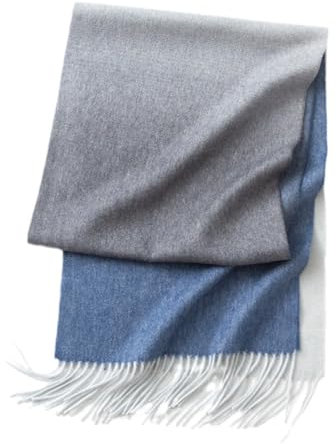 Dvbfufv Damen Winter Kaschmir Schal Weiblich Luxus Schals Lady Quaste Solid Pashmina Schal Wraps, 04 Grau 9 Blau, One size