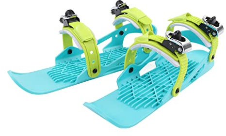 HOHXFYP Mini Ski Skates, 38 cm Kurze Mini Ski Skates für Schnee, Verstellbare Ski Skates für Kinder und Erwachsene, Zur Befestigung an Skischuhen, Skating Ski, Snowblades(15.16x4.65in-Grün)
