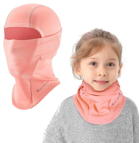 AYPOW Kinder Sturmhaube Winter, Multifunktional Winddicht Fleece Warm Skimaske Radfahren Gesichtsmaske unter dem Helm, Sturmmaske Mütze mit Halswärmer für Jungen Mädchen 4–12, Winter Outdoor Sport