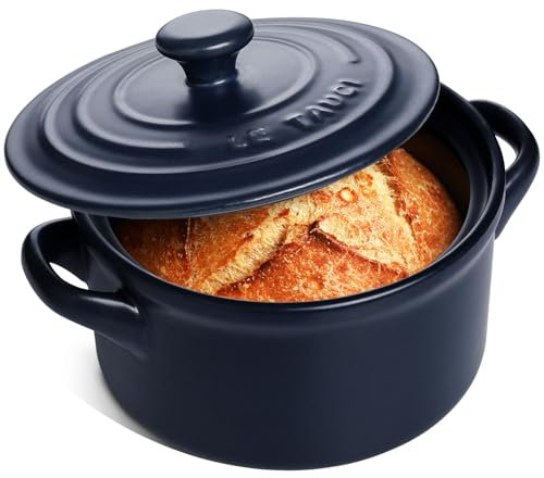 LE TAUCI 3 Quart Ceramic Dutch Oven - Lightweight, Non-Toxic, No Seasoning Needed- Oven, Microwave & Dishwasher Safe, Dutch Oven Pot with Lid for Sourdough, Soup & Stew, Midnight Blue