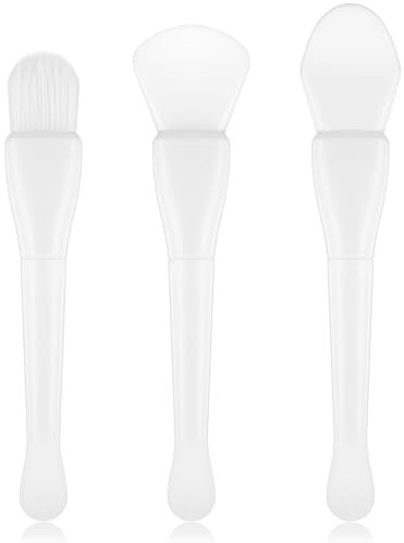 Qianyu Lot de 3 pinceaux en silicone pour masque facial - Applicateur souple - Pinceaux en éventail de soins de la peau - Spatule pour le visage, les yeux, la boue, la lotion pour le corps - Outils