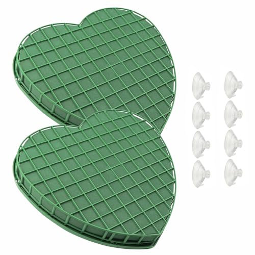 Yudobliss Steckschaum Herz, Steckschwamm Zum Bastel, Steckschwamm für Blumen, Herz Blumensteckschaum mit Gitter, Steckschaum, für Blumengestecke, Hochzeit, Geburtstag, 2 Stück