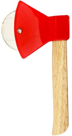 AORHOFJ 1 pezzo taglierina per pizza a forma di ascia,taglierina per pizza fatta a mano, cialda per pizza in acciaio inossidabile, strumento di cottura per pancake e regalo creativo (rosso)