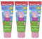 My Teeth Time Peppa Pig Lot de 3 dentifrices pour enfants de 3 à 8 ans, saveur Bubble Gum, rayures arc-en-ciel, 75 ml