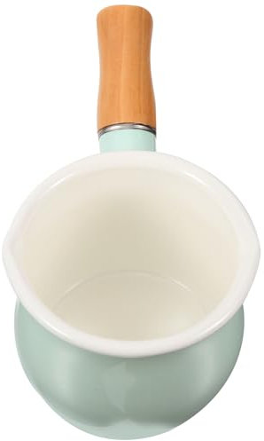 Amosfun Mini Milk Pot 10cm Enamel Small Saucepan Butter Melting Pot Non-stick Baby Food Cooking Pan for Kitchen Use Random Color