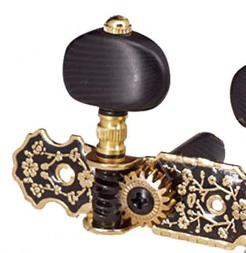 3R3L Set Gold Stimmwirbel Konzertgitarre Stimmwirbel Mechaniken Metall Schwarz 10 5cm