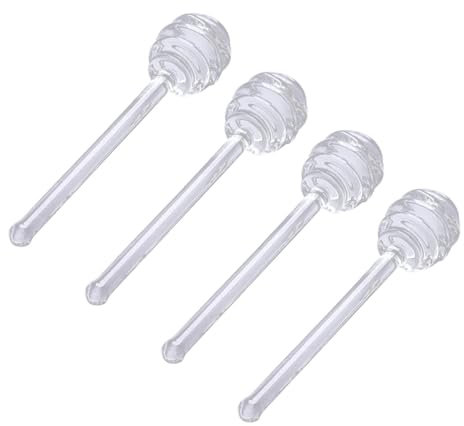 PRETYZOOM 4 Piezas Palillo para Remover Miel De Vidrio Agitador De Miel Cuchara De Vidrio Cafetera o Jarabe