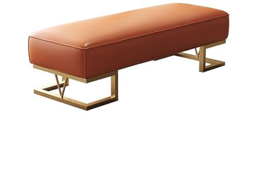 ZKALQECNF Bettbank Modische, leichte, luxuriöse Möbel, Schuhbank, Garderobe, Wickelhocker, Fußstütze, Schlafzimmer, Nachttisch, Sofabank Sitzbank Schlafzimmer(Orange,160 * 45 * 42cm)
