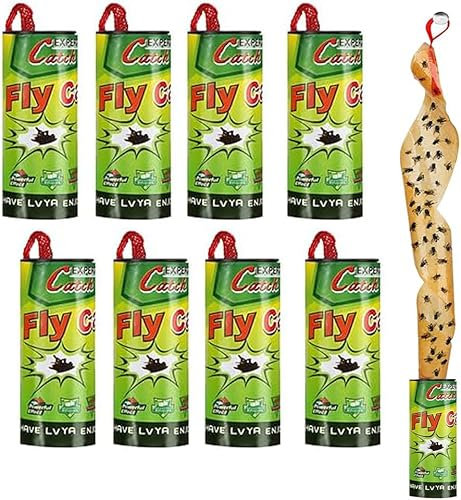8 pezzi trappole per mosche in carta, trappole adesive, trappole per mosche della frutta, Fly Trap, nastro adesivo per mosche della frutta, per interni ed esterni (8)