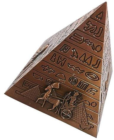 ULTECHNOVO Rote Pyramide aus Legierung im Antiken Ägyptischen Stil als Dekoratives Reisesouvenir und Stilvolles Haushaltsschmuckstück für Wohnzimmerdekoration