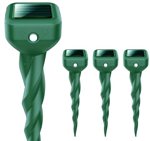 Sodwot Maulwurf Vertreiber–Maulwurfschreck solar Testsieger, IP65 Geeignet zur Vertreibung von Maulwürfe und Anderen Nagetieren in Gärten Rasen 4 Pack