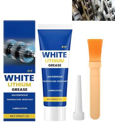 White Lithium Grease,Multi-Purpose Lubricant Lithium Grease,Brake Gre/ase,Wheel Bearing Gre/ase for Automotive,Anti Seize Grea/se,Lithiu/m Greas/e Spray,Car Brake Pad Greas/e with Brush for Hinges