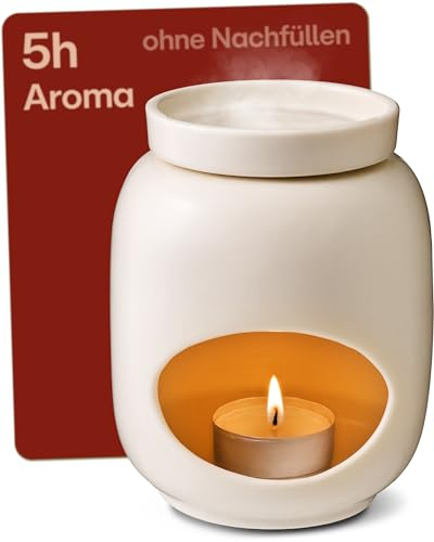 Praknu Duftlampe für Ätherische Öle aus Keramik 75 ml – Aromalampe | Sanftes Verdampfen – Langanhaltender Duft – Aroma Duftöl Lampe – Stövchen für Duftöle & Duftwachs – Duftlampe Teelicht