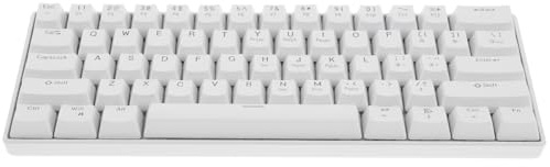 BUGUUYO Clavier Mécanique Filaire Rétroéclairé RGB, 61 Touches, Blanc | Abs, Retour Tactile, Design Ergonomique, Compatible PC et Ordinateur Portable, Usage Jeu et Travail