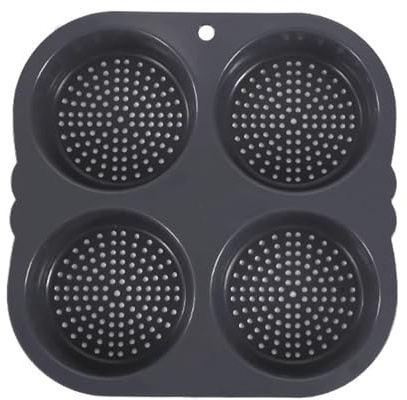 Molde para pan – Molde para panecillos de hamburguesa de 4/6 cavidades, bandeja flexible reutilizable para magdalenas, forma antiadherente para bollos de hamburguesa, magdalenas inglesas