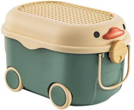 QUXVUIS Aufbewahrungsbox für Kinderutensilien, Spielzeugaufbewahrungsboxen auf Rollen, Haushaltsorganizer, große Snackbox mit Deckel, Griff, Behälter zum Organisieren