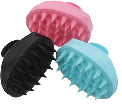 Gogogmee 3 Pezzi Spazzola Massaggiante per Cuoio Capelluto in Silicone Morbido 3 Pezzi, Pettine Multifunzionale per Shampoo e Scrub Doccia, Massaggiatore Portatile per Chioma Spessi,