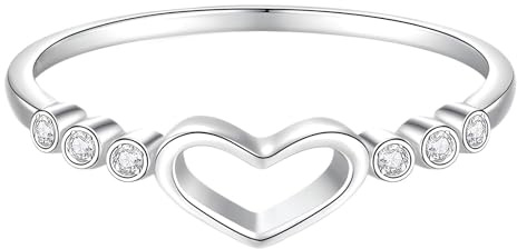 Epinki Echt Schmuck 750 Gelbgold Antragsring, Hohl Herz Hochzeitsband mit Diamant, Hochzeitsring 950 Platinum, Gr.47-65