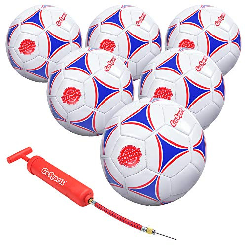 GoSports Premier Soccer Ball with Premium Pump 6 Pack, Size 5
