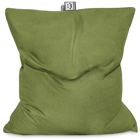 HAPPERS Grand pouf géant XXL Naylim mat vert pour extérieur avec rembourrage inclus
