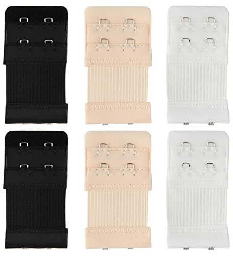 6 Pezzi Estensione Reggiseno Allunga Reggiseno 2 ganci Prolunga Reggiseno Accessori Regolabile Antiscivolo Tonalità Della Pelle Bianco Nero per Femmina Reggiseni stile15