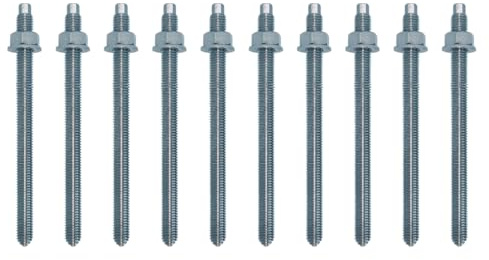 10x Remstaler ANKERSTANGE | M8 M10 M12 M16 M20 | Stahl verzinkt | -HÖCHSTE QUALITÄT- bester Preis (M12x135)