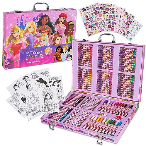 Disney Princesa Set Maletin - Rotuladores, Lápices de Colores, Crayones - Más de 130 Piezas - Estuche de Suministros de Arte (Multicolor Princesa)