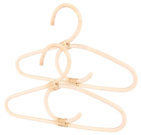 Puooifrty Lot de 2 cintres en rotin de style nordique pour enfants