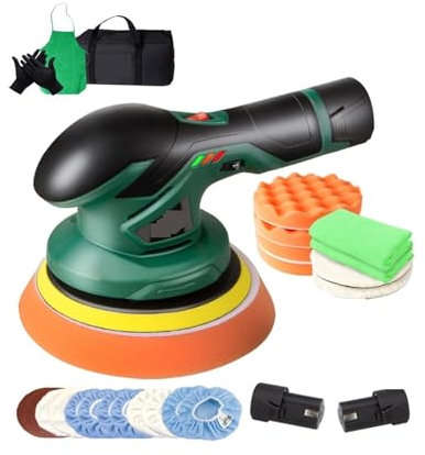 pulidora de Autos Pulidor de automóviles sin cable 12V inalámbrico Dar Máquina de pulido de automóviles Sin escobillas Acción DUAL COMADURA FREE 2 UNIDS Batería de litio (Color : Polisher K2)