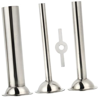 TOPPERFUN Stainless Steel Sausage Filling Tubes Set 14mm 19mm 25mm for 55mm Diameter Meat Grinder Professional Sausage Funnel Accessories Bracket 420 Stainless Steel for Home Making