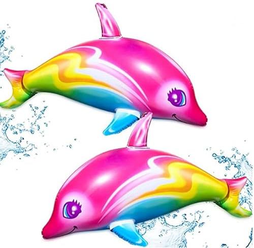 inflatable toys Dolphin, Inflatable Pool Float, Beach Toy for Outdoor Summer, Shark inflatables for Beach Parties, Pool Hawaiian Party Toys for Water Sports