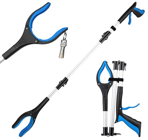 SGAONSN Pinzas Recoge Objetos Extra Largas 109cm, Pinzas Extensibles Personas Mayores, Palo con Imán Telescópico para Minusválidos y Ancianos, Pinza Recoger Basura y Fruta(1 Piezas)