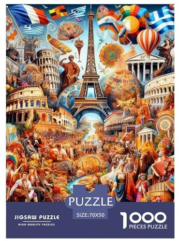 Jigsaw Puzzle 1000 Pieces World Renowned Landmark Buildings Puzzles 70x50cm/1000pcs Gift For Kids Challenging Creative Educational Games DIY Cardboard