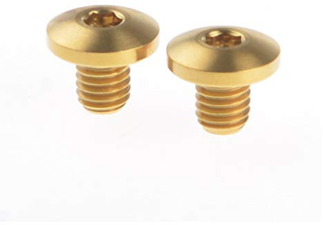 Ruifu Titanlegierung Gr5 M5 Schrauben für Shimano XT Bremshebel Ölkappe Schrauben Fahrradschrauben Zubehör (2 Stück) (Gold)