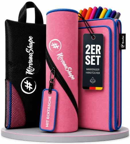NirvanaShape Mikrofaser Handtuch, Microfaser Handtücher leicht, kompakt als Badetuch, Reisehandtuch, Strandtuch, Sporthandtuch, 2er Set XL+S 200 x 100 + 60 x 40 cm
