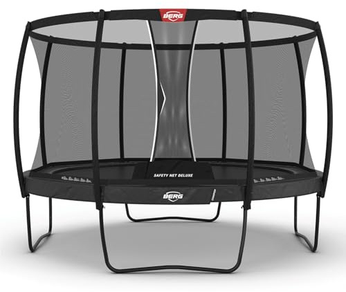 BERG Champion Regular Trampolin | Gartentrampolin mit Sicherheitsnetz Deluxe & XL | AirFlow Pro Sprungtuch | TwinSpring V-Federn | Stabiler Rahmen