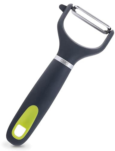 ZOLMER Pelador premium con mango ergonómico, pelador de verduras extra afilado de dos cuchillas, pelador pendular, apto para lavavajillas.