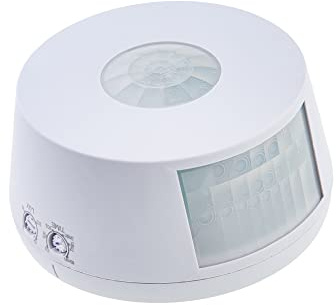 HUBER Motion 35 Präsenzmelder 360° 3 Sensoren für Lange Flure | für Innenbereich IP20, Motion Sensor für Deckenmontage für Flur, Gang und Hotel I 230V, LED geeignet, 3 Draht