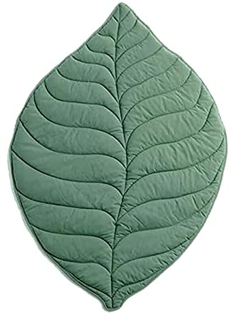 3D-Blätterform, Haustierdecke, Kissen, Haushaltsdecke oder Katzendecke, warm und weich, Plüschdecken für Hundebett und Katzenbett, Couchsofa, Einheitsgröße, Grün