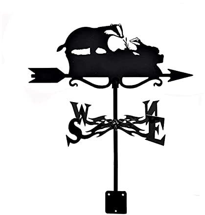 CAZARU Wetterfahne Wetterfahne Edelstahl Ornament Wetterhahn Windrichtungsanzeiger Gartenpfahl Art Decor Kreative Skulpturen für den Außenbereich