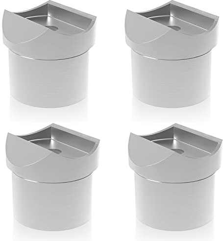 PRIOstahl Handlaufstütze Rohradapter Stütze Handlaufverbinder Rohrverbinder x 4 Stück Ø 42,4 mm mit Mittelbohrung: 8,5 mm eckiger Adapter - Halterung für Rohr Rundrohr Pfosten aus Edelstahl V2A