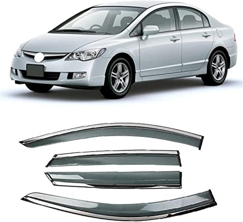 DIOTTI 4 Piezas Deflector Ventana Lateral para Civic 2004-2007, Visera Ventana Lateral Coche Toldos Ventilación Visera Ventana Lateral