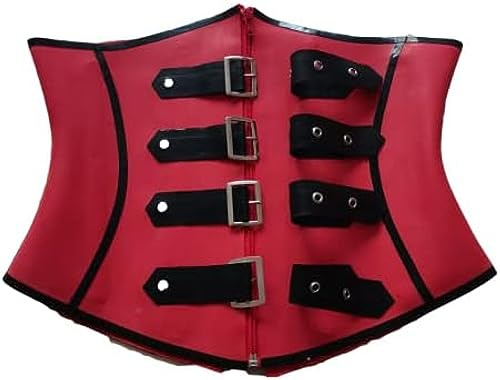 Latex-Korsett Für Damen, Latex-Taille, Damen-Binder Und Shaper, Korsett Aus Gummi,Rot Schwarz,S