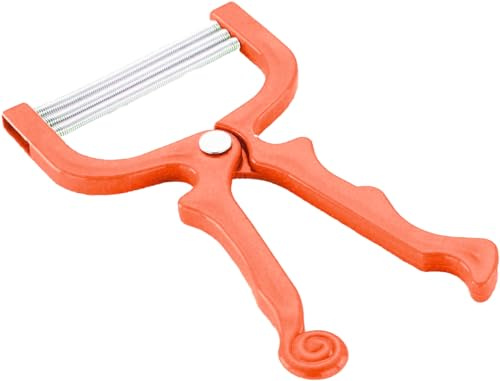 Manual Handheld Facial Hair Epilator - Scissor Design, 3 Spring Rollers, Threading, Eyebrows, Upper Lip, Pain Free Hair Removal, Face Shaver, Smooth Skin Cleaner, Handy, Salon, Home (Coral Pink)