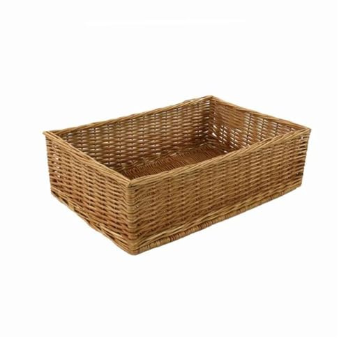 Cesta Portapane Vimini Rettangolare 40x28h 10 cm Espositore Negozio Bar Pane Panificio