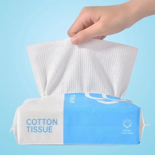 Cotton Tissue Disposable Face Towel Women Soft Dry Baby Wipes Cosmetic Facial Cleansing Towel Portable for Sensitive Skin & Baby & Makeup Remover & Personal Care (1 pack)