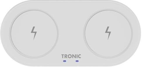Tronic Qi Ladepad TLD 2 A1 - Ladegerät für alle Qi fähigen Smartphones - gleichzeitges Auflagen von 2 Endgeräten Weiß