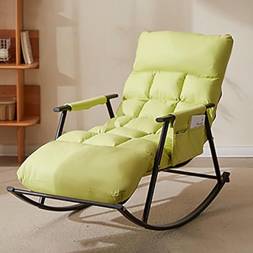 Wohnzimmersessel Mit Verstellbare Rückenlehne Und Fußstütze Relaxstuhl Schaukelsessel Mit Hoher Lehne Relax Lounge Gartenliege Stuhl Im Freien Schaukelliege Für Wohnzimmer Schlafzimmer Balkon ( Color
