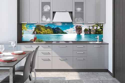 Dimex Küchenrückwand Folie Selbstklebend Thailand-Insel 260 x 60 cm | Klebefolie - Dekofolie - Spritzschutz für Küche | Made in EU