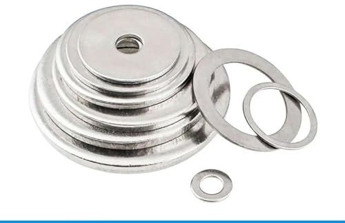304 Edelstahl-Dichtung, ultradünne Metallschraube, flache Unterlegscheibe, Standard-Meson-Unterlegscheibe mit erhöhter Verdickung, M2, M3, M5, M, M8, M10, M20-M3x12x1-50 Stück